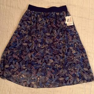 Lola skirt blue feather print
